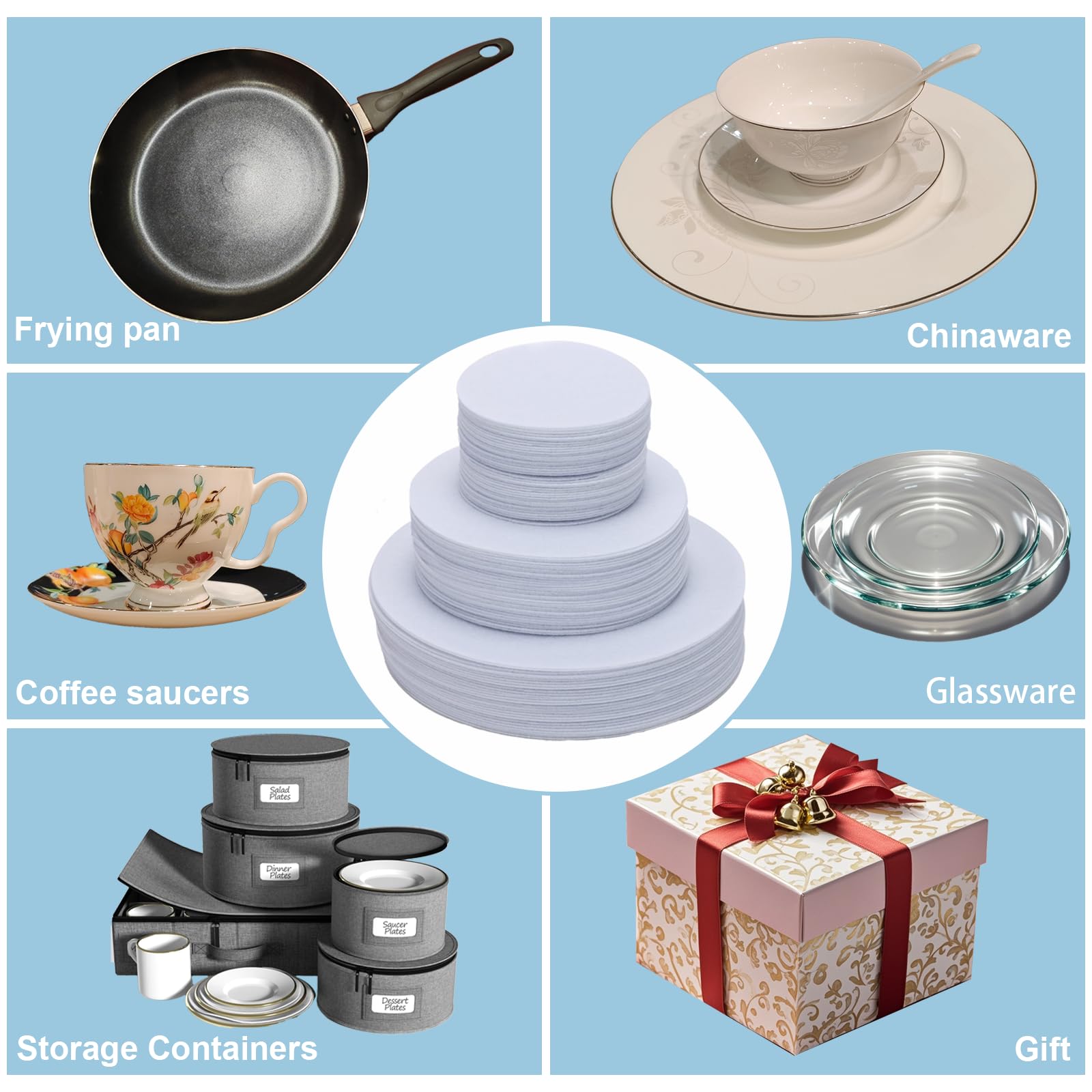 FCSTYODO durable felt dividers protect porcelain during transit