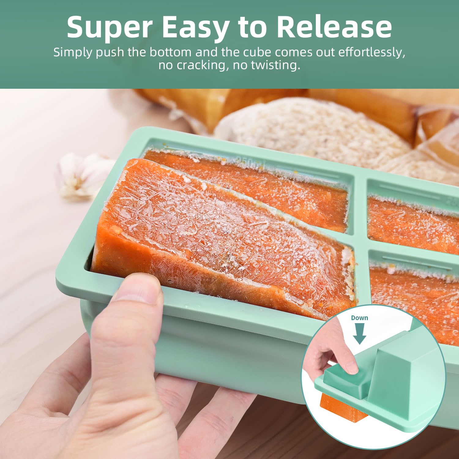 FDDAI freezer tray with lid shows secure, leak-proof storage.