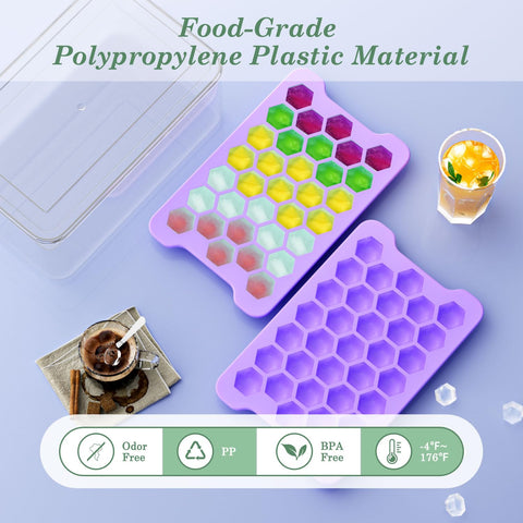 FDDAI honeycomb ice tray with bin keeps cubes organized and fresh