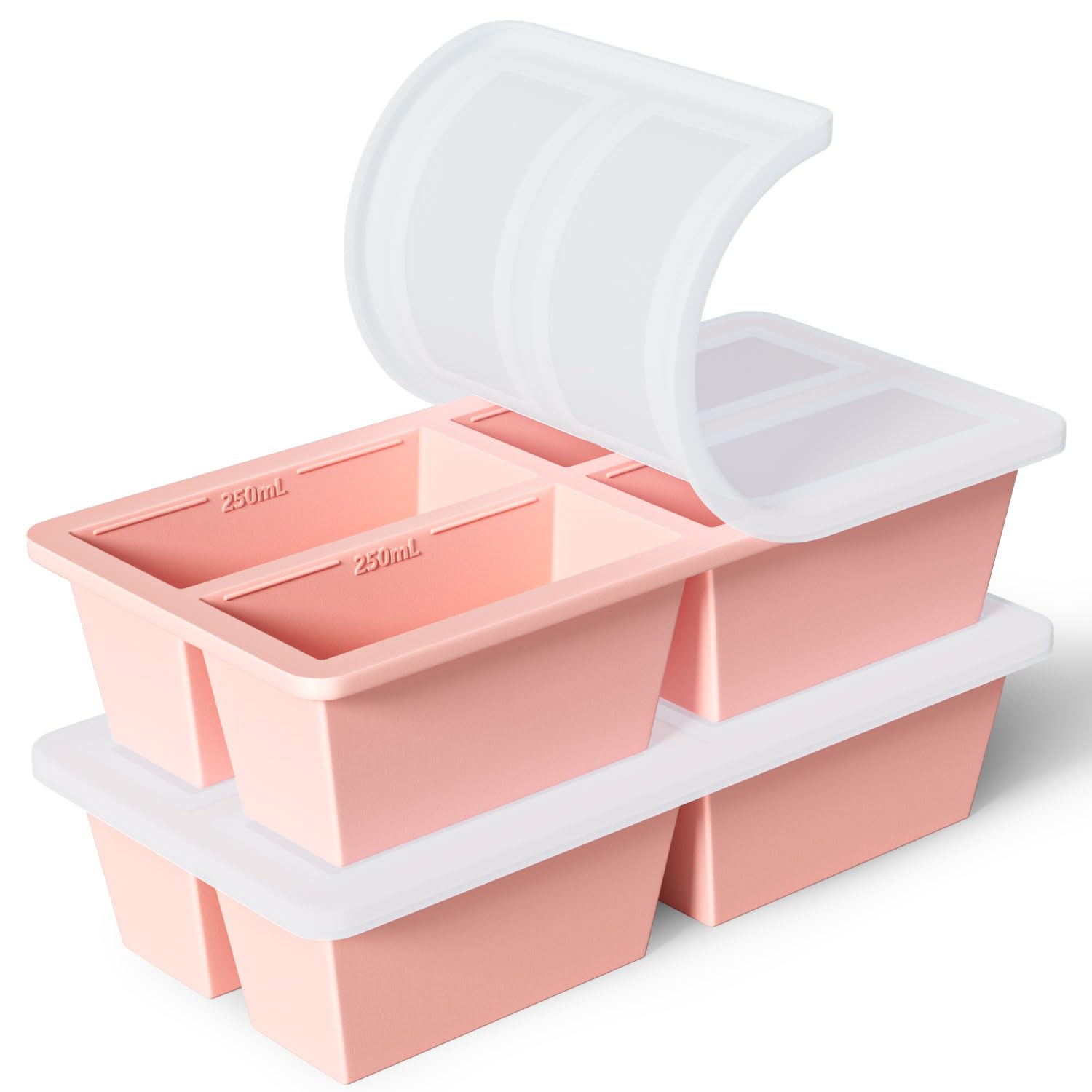 FDDAI four-section silicone freezer tray for precise 125ml and 250ml portions.