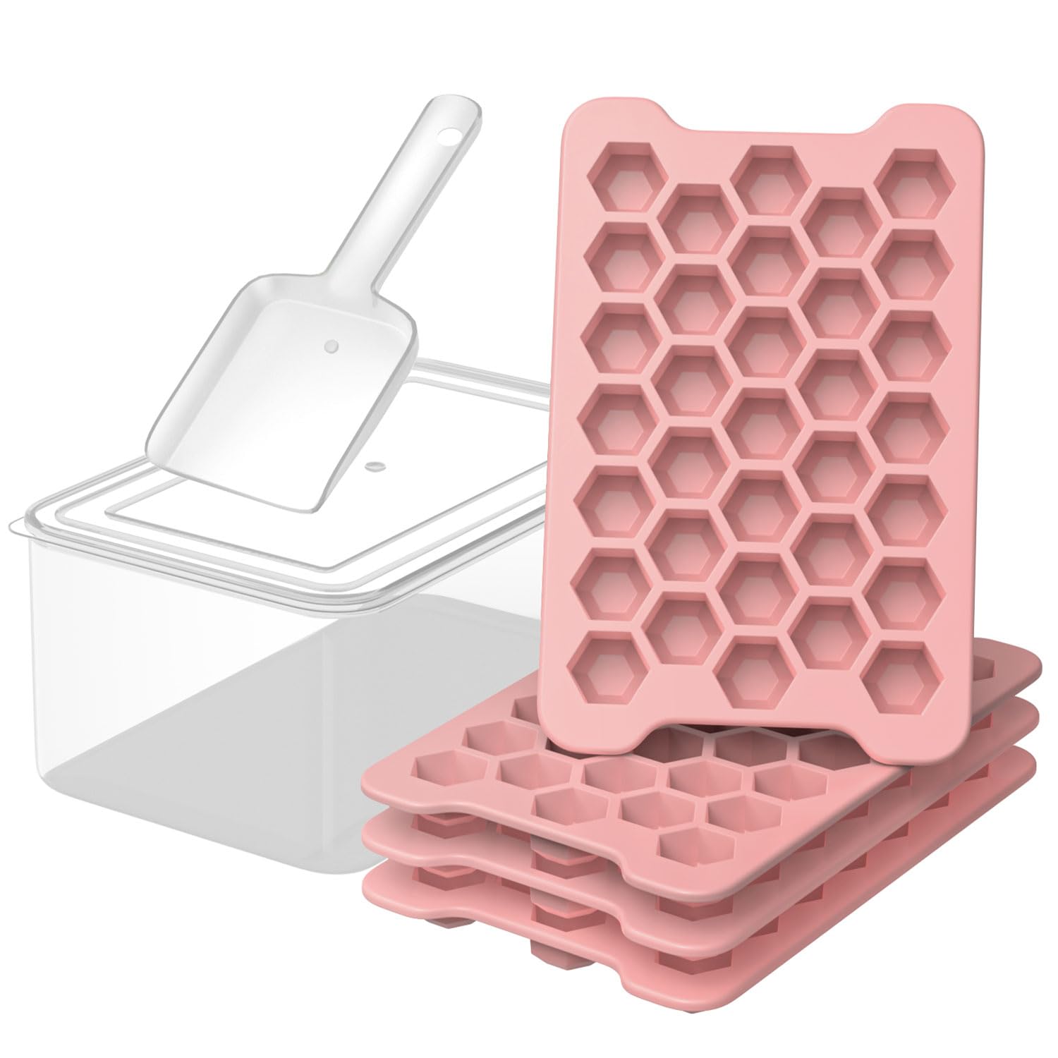 FDDAI small ice tray with hexagon release for fast, clean ice cubes.