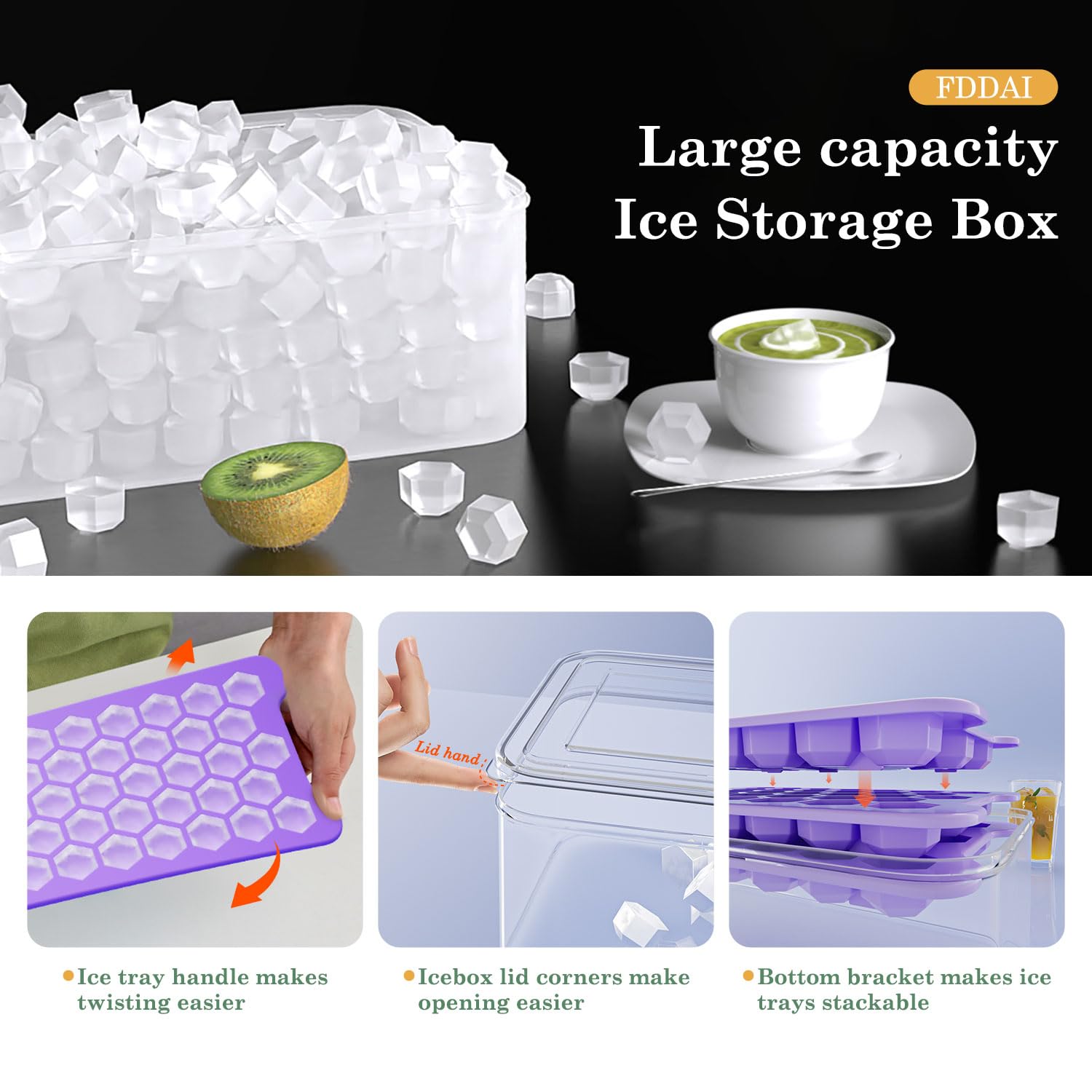 FDDAI stackable ice tray design saves freezer space