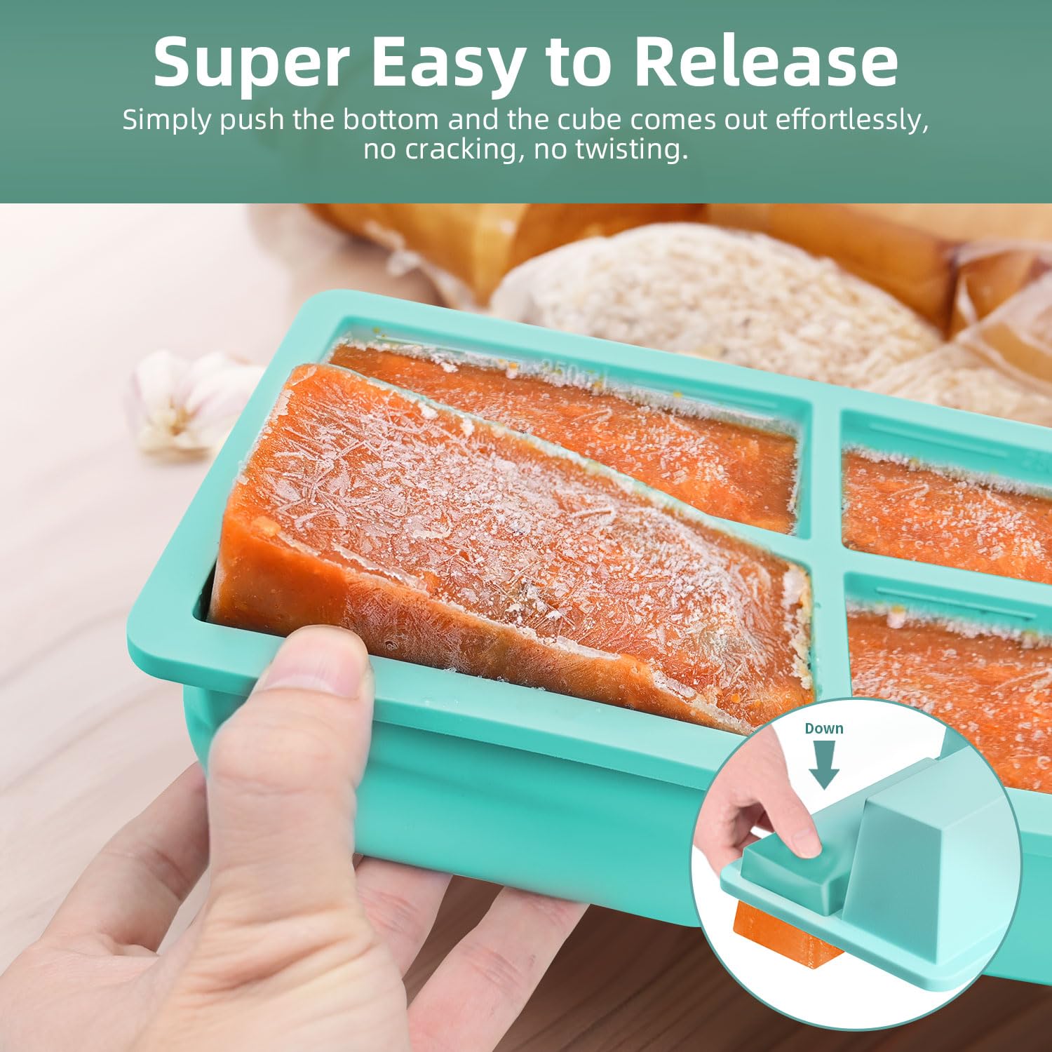 FDDAI freezer tray with lid ensures leak-proof, portion-protected storage