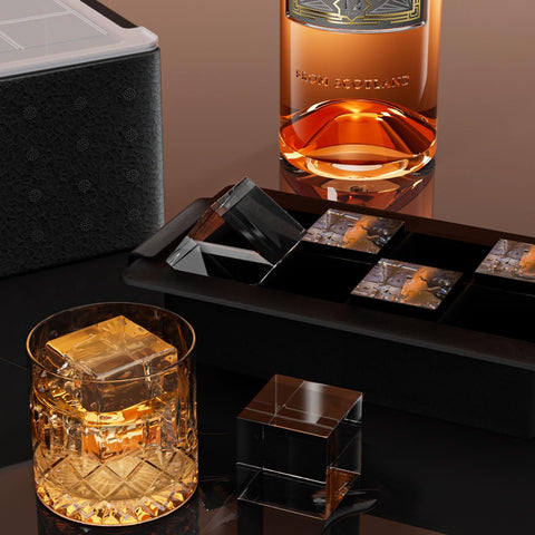 FDDBI clear ice cube tray side angle highlights silicone construction for easy pop-out.