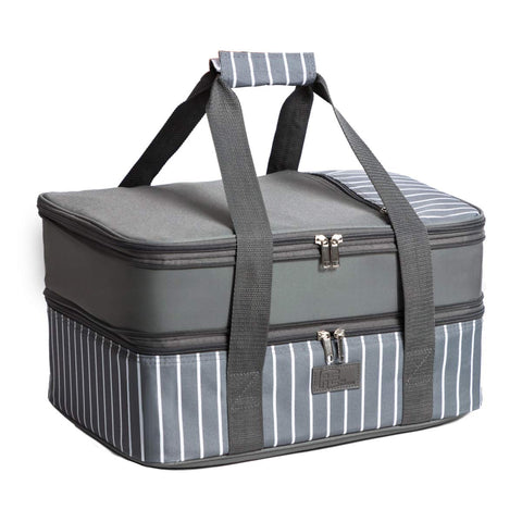 FE FUN ELEMENTS casserole carrier front view with ergonomic wrapped handles for easy transport