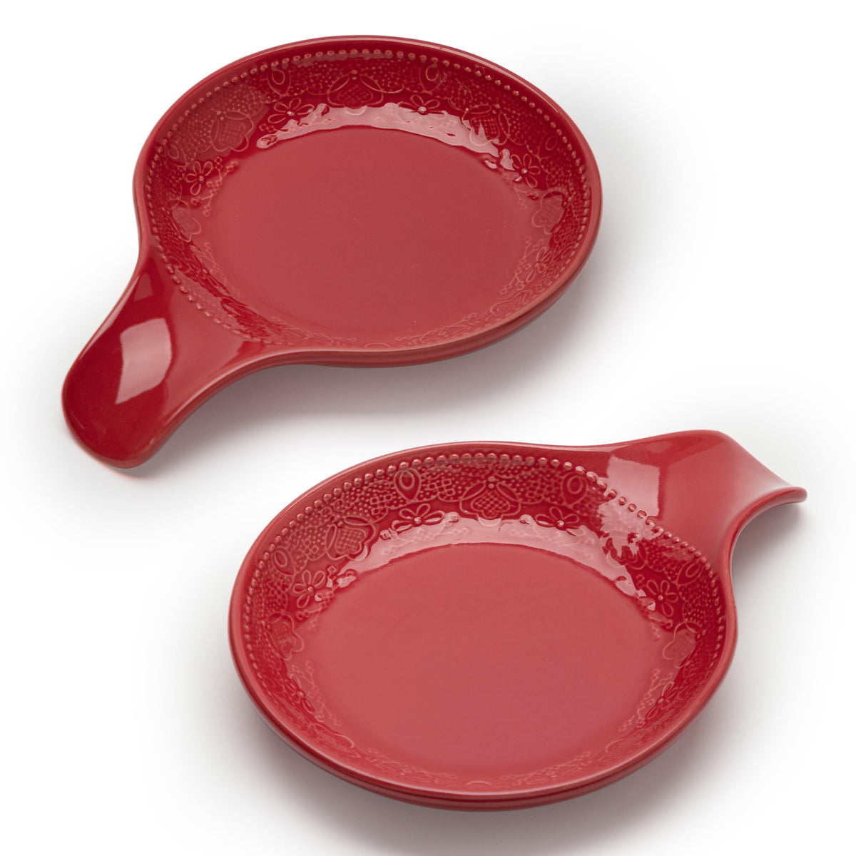 FE FUN ELEMENTS ceramic spoon holder lace-embossed keeps counters tidy