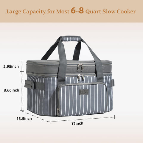 FE Fun Elements insulated crockpot travel bag keeps food hot or cold during transport.