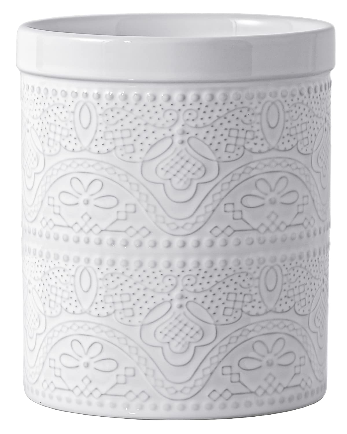 FE FUN ELEMENTS ceramic utensil holder front view shows organized utensils