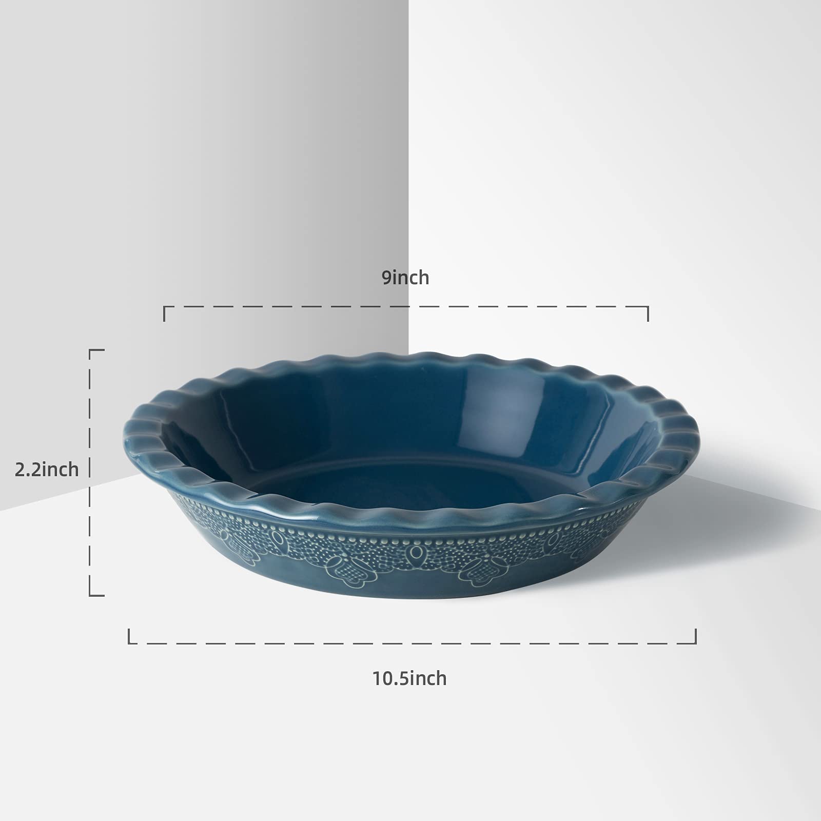 FE Fun Elements lace-embossed pie dish adds vintage elegance to meals