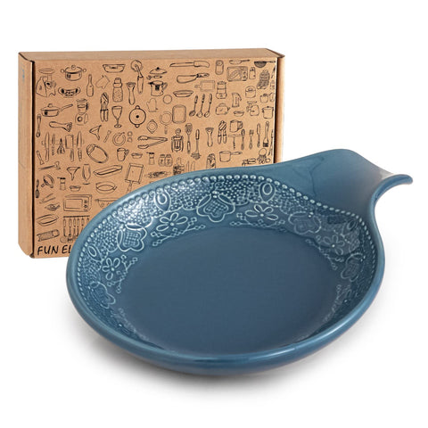 FE FUN ELEMENTS lace embossed utensil tray decorative and tidy on countertop