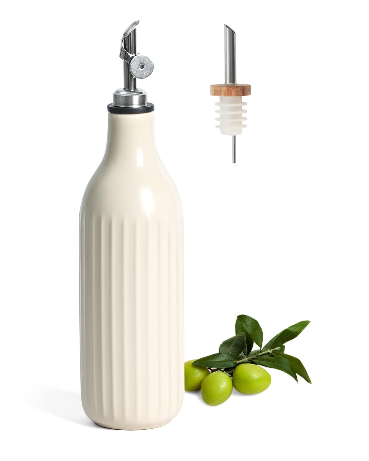 FE FUN ELEMENTS olive oil dispenser 19oz on counter for mess-free pouring