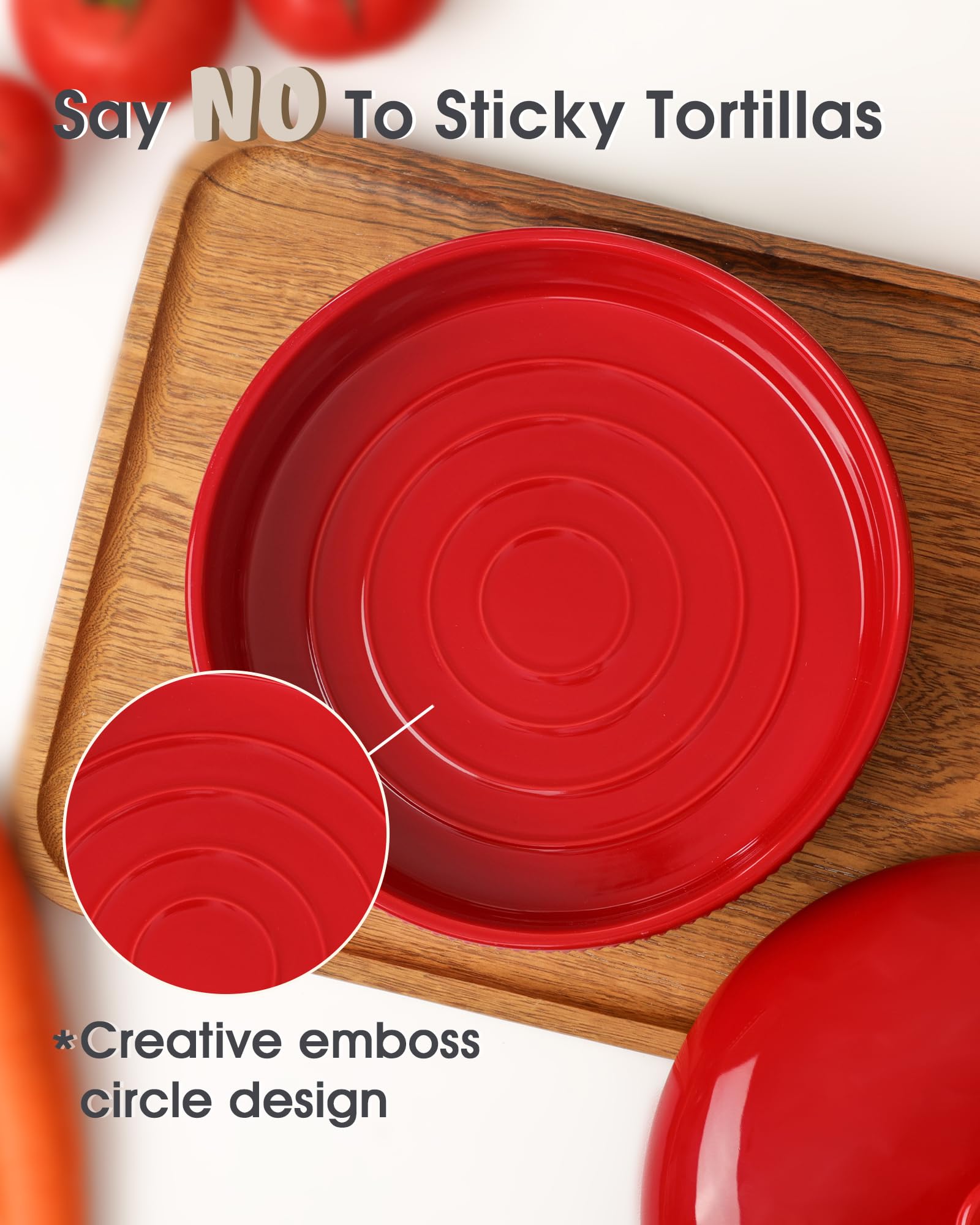 FE Fun Elements red embossed design enhances any tabletop setting