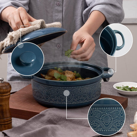FE FUN ELEMENTS round serving dish with handles, easy to pass around at parties.