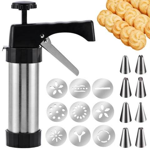 FEAYEA cookie press gun in stainless steel for consistent cookies