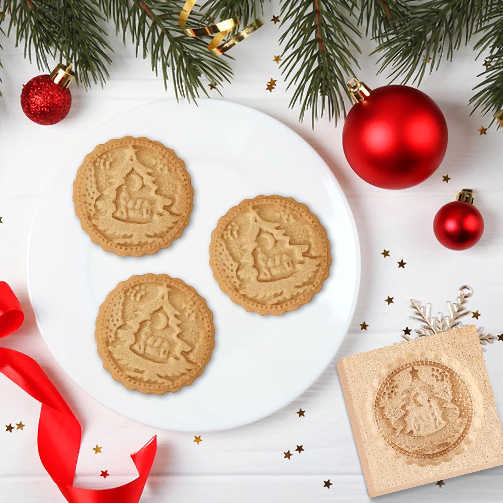 FEBSNOW Durable reusable cookie stamps for long-lasting baking projects.