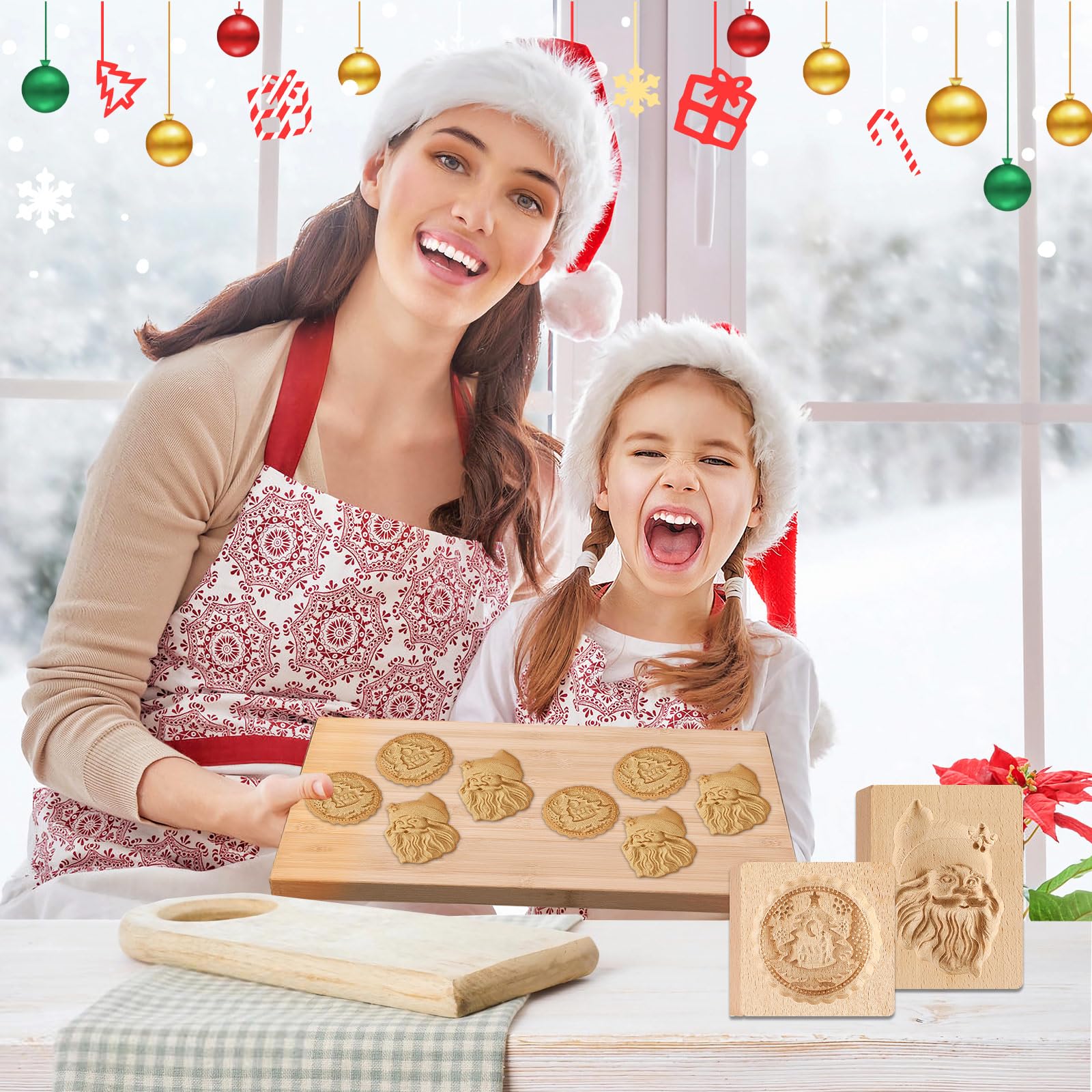 FEBSNOW Kids-friendly embossing mold for family baking fun.