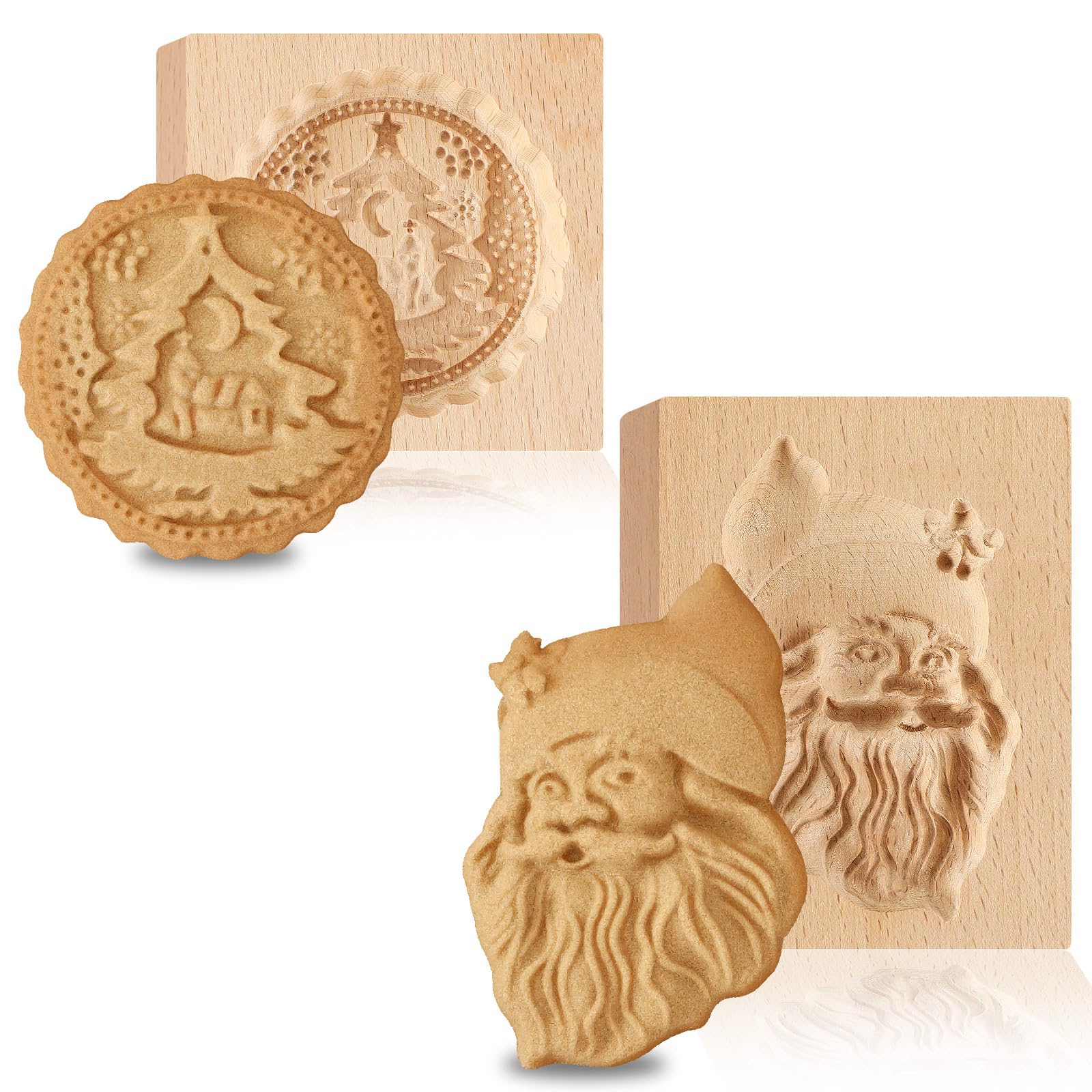 FEBSNOW Santa Claus cookie mold for festive cookies and easy demolding.