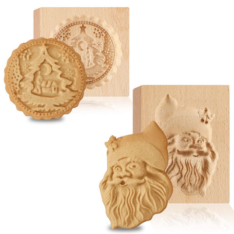 FEBSNOW Santa Claus cookie mold for festive cookies and easy demolding.