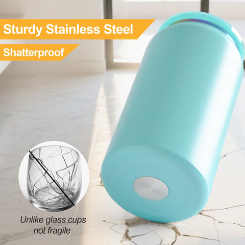 FECBK 16oz double-wall insulated tumbler keeps beverages hot or cold.