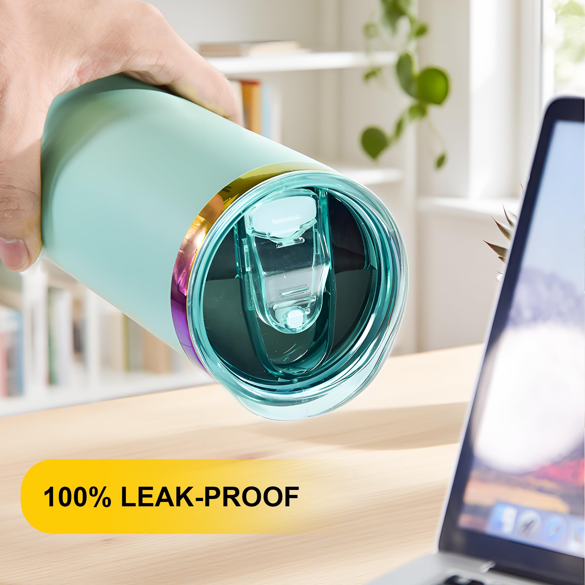 FECBK spill-proof seal design minimizes splashes during travel