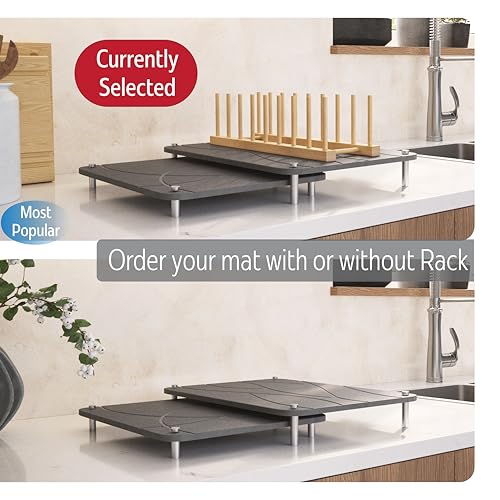 FEDBB dark gray drying stones blend with modern kitchens while keeping counters dry.
