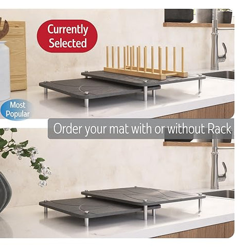 FEDBB dark gray drying stones blend with modern kitchens while keeping counters dry.