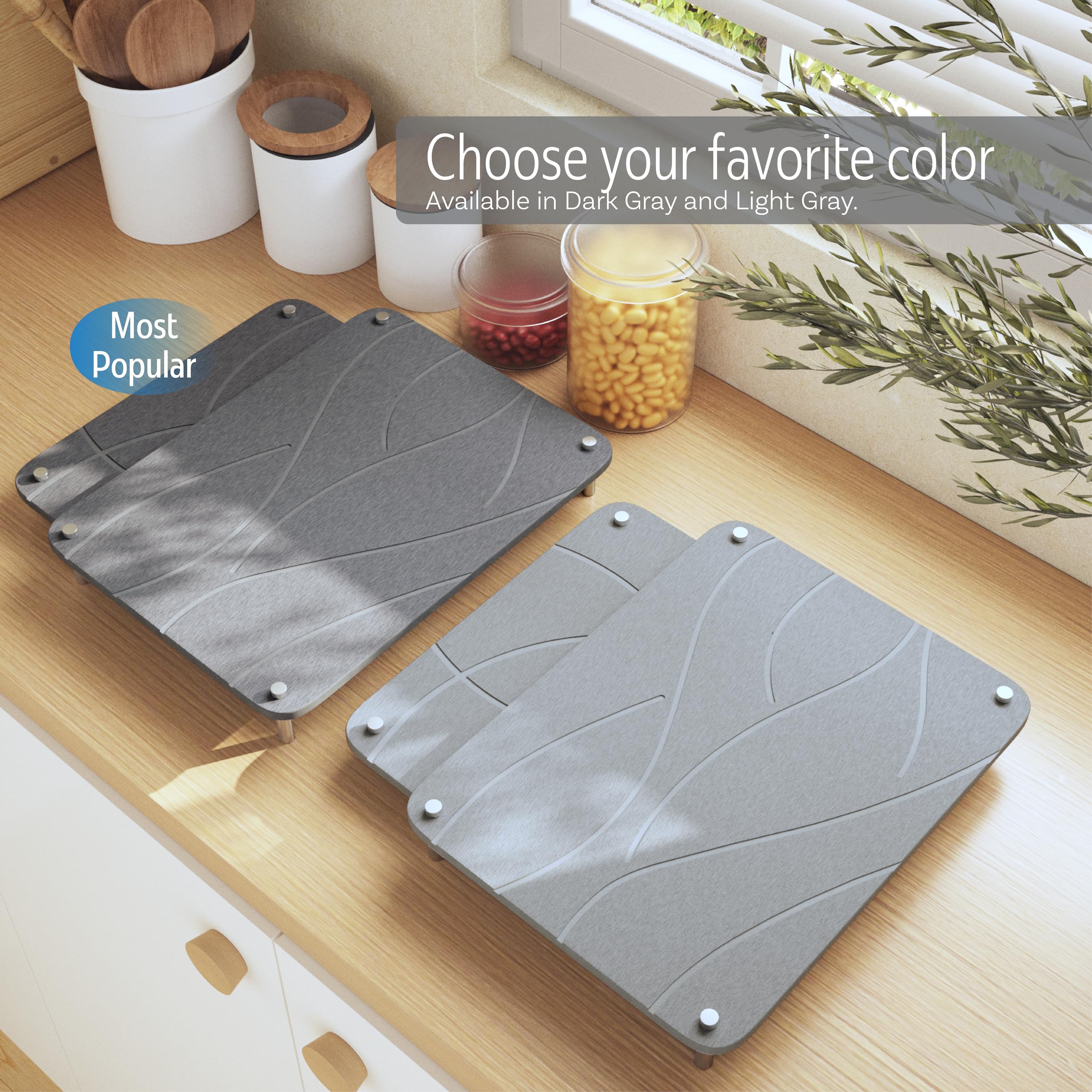 FEDBB mats can be used side-by-side or separately for dishes, glassware, and utensils.