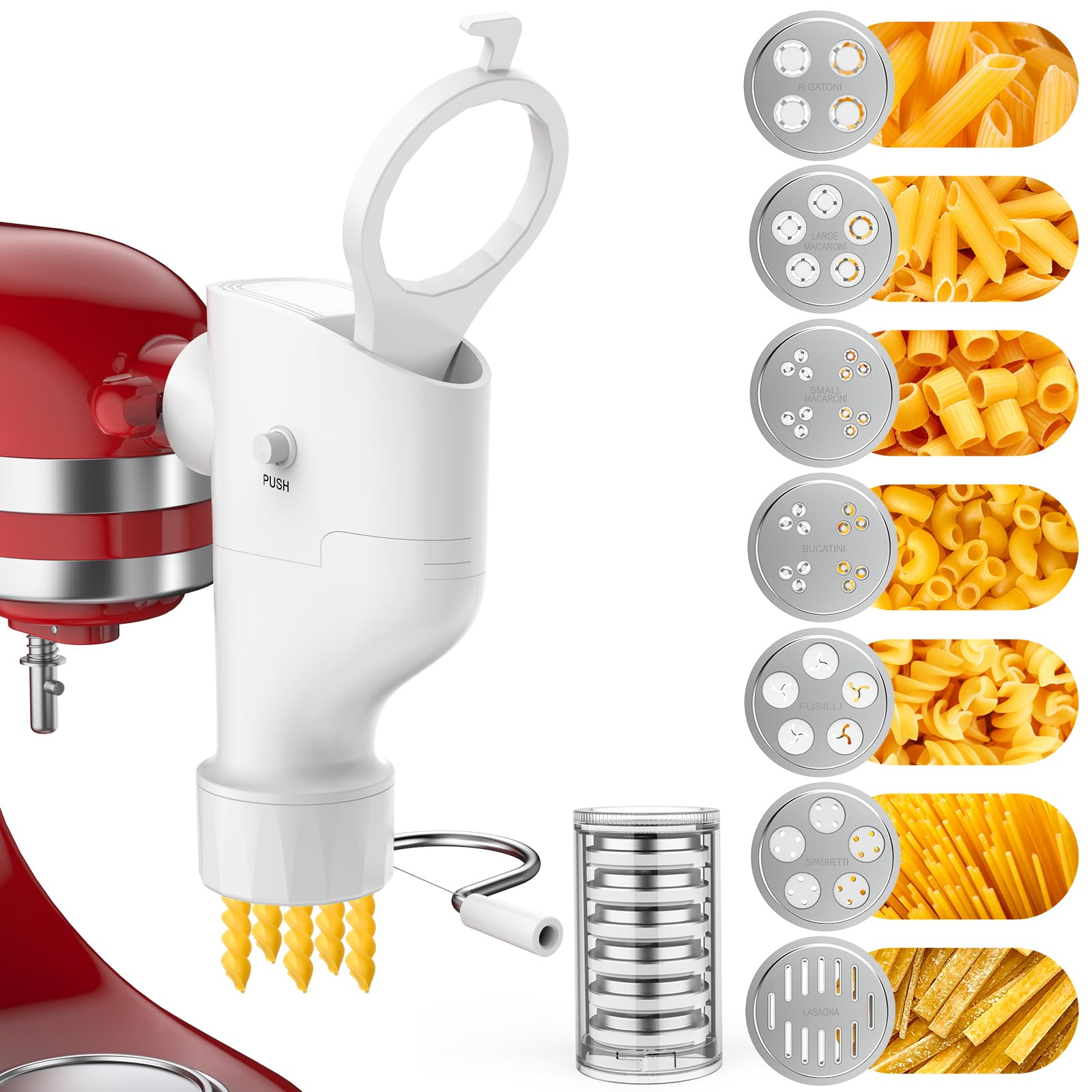 Fedowal pasta press main unit for KitchenAid mixers; smooth extrusion and reliability.