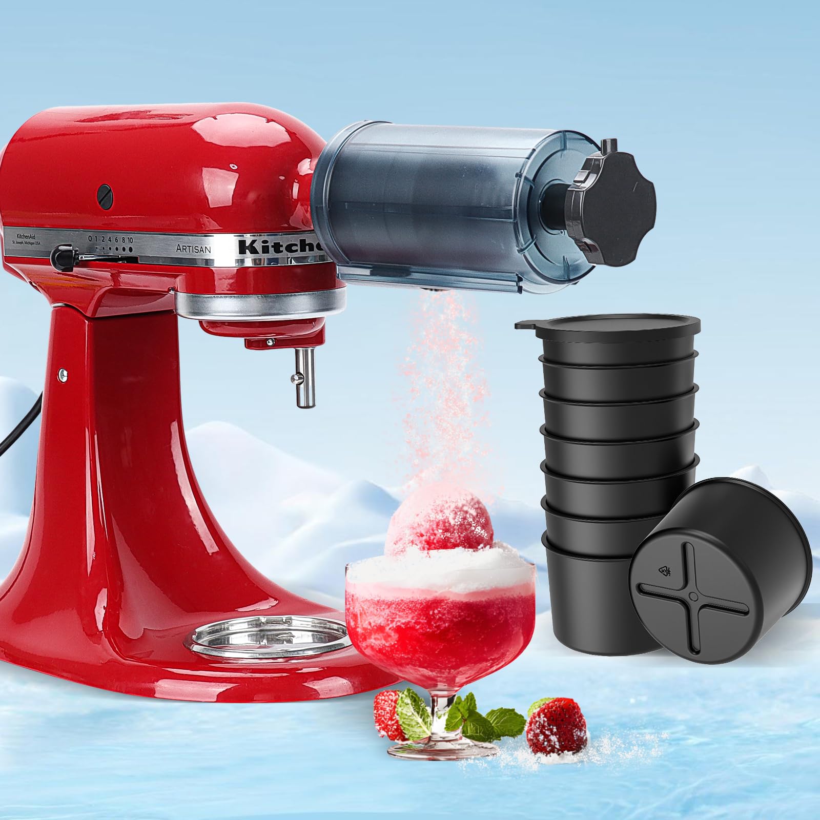 Fedowal freezes in minutes, enabling creative icy treats with syrups and toppings
