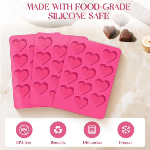 Feehope heart mold 12 cavities: uniform cavities for even portions.
