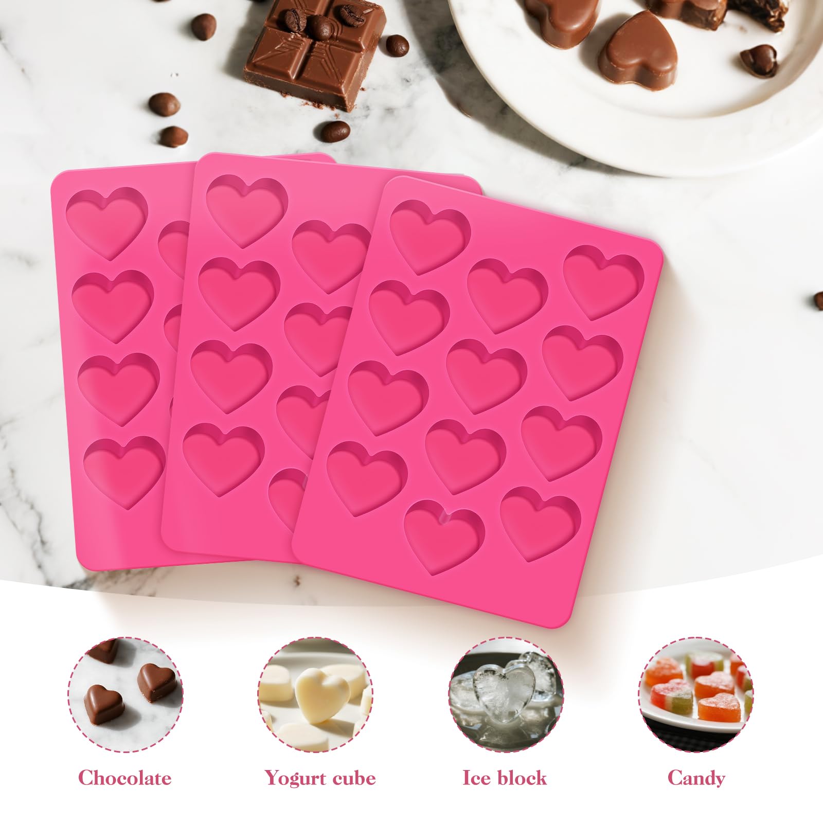 Feehope heart mold multi-use: perfect for cookies, candles, and resin crafts.