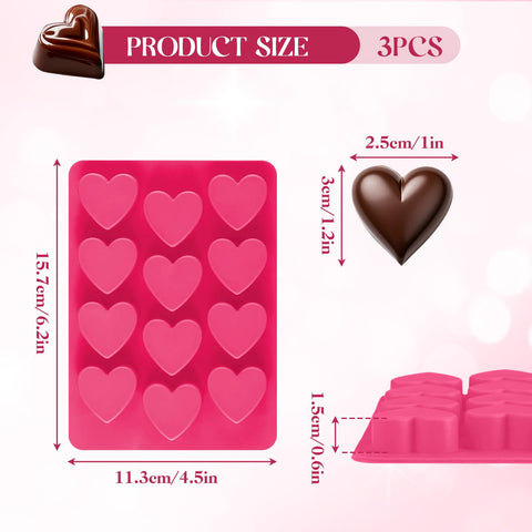 Feehope silicone heart mold nonstick: easy release for cookies and chocolates.