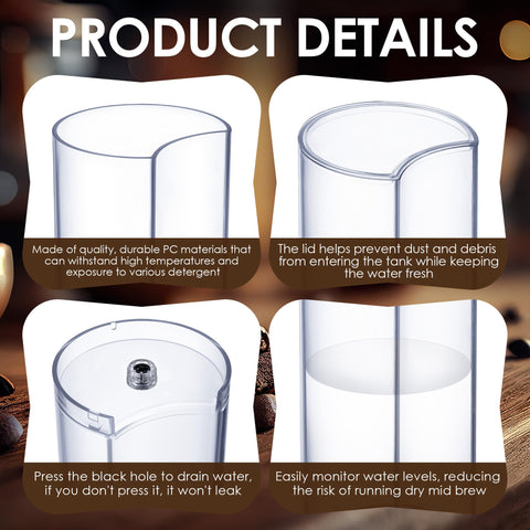 Feekoon crystal-clear water tank showing water level for easy refills