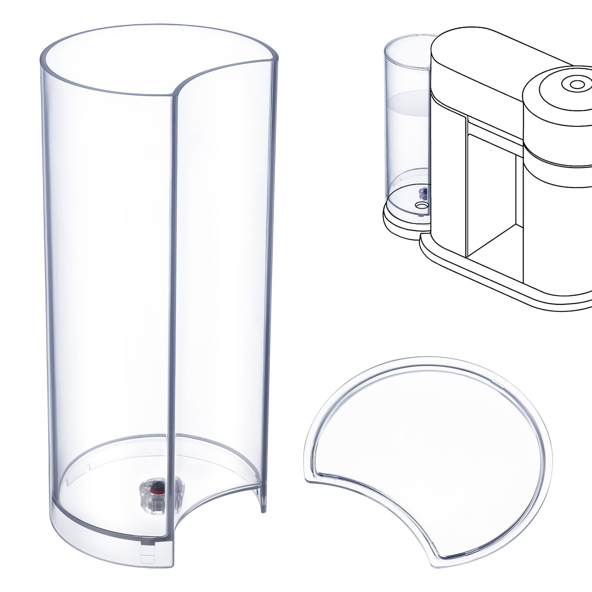 Feekoon water tank reservoir for Nespresso Vertuo Next, clear view and reliable water supply
