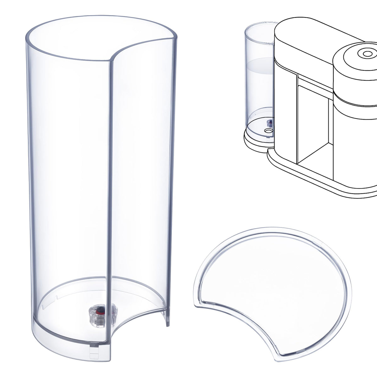 Feekoon water tank reservoir for Nespresso Vertuo Next, clear view and reliable water supply