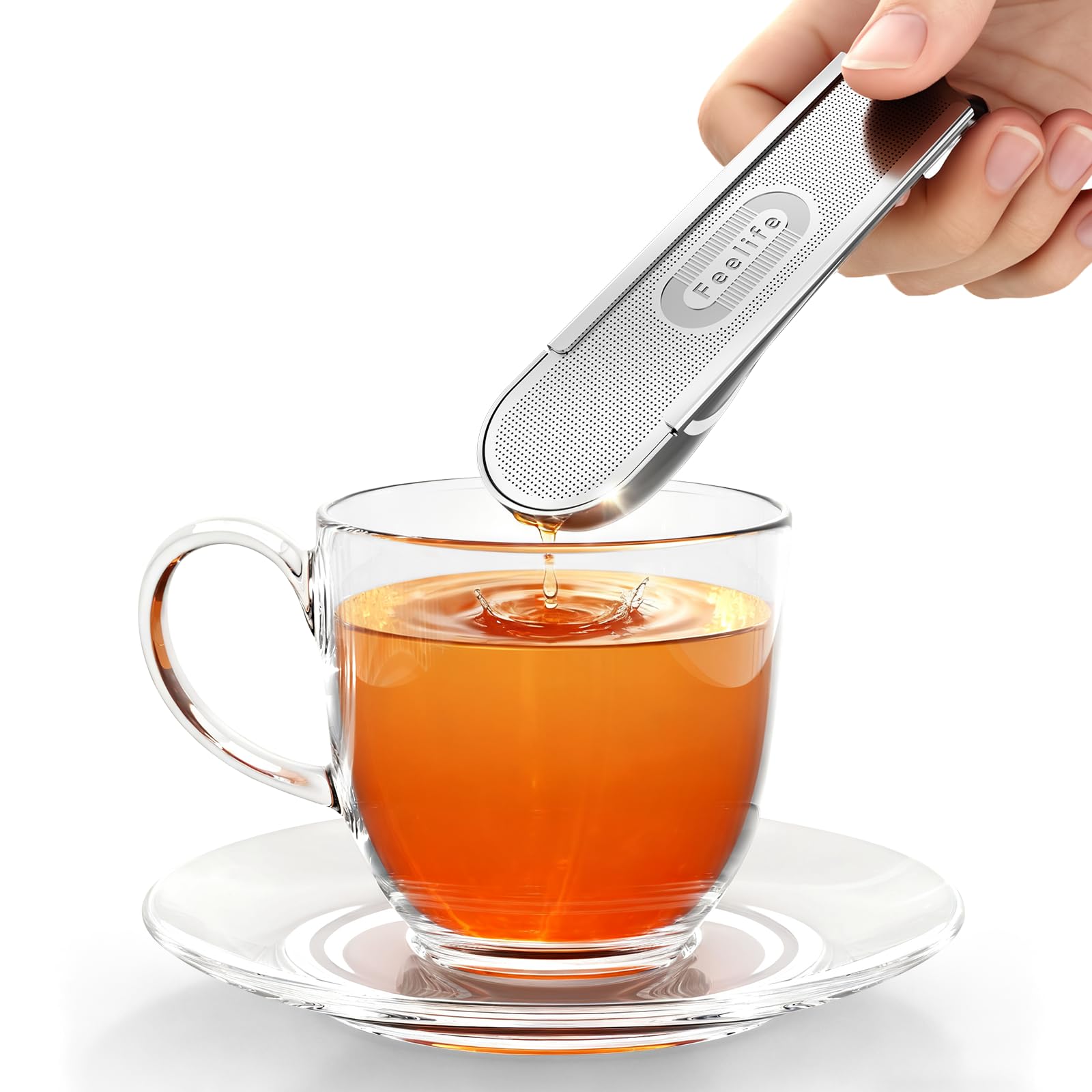 Feelife dishwasher-safe infuser for quick cleaning after brewing.