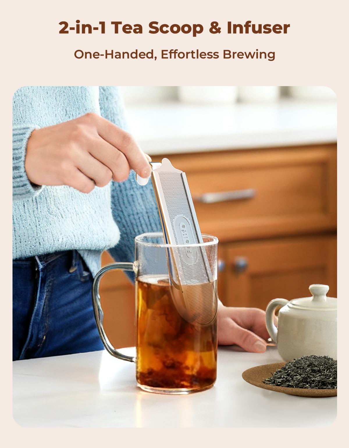 Feelife smart handle grips mugs securely for convenient brewing.