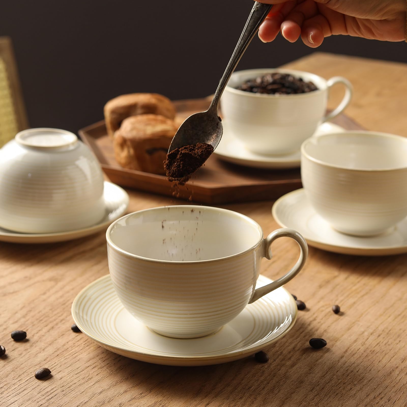 Feenmai cafe-style serveware adds warmth to your home coffee corner