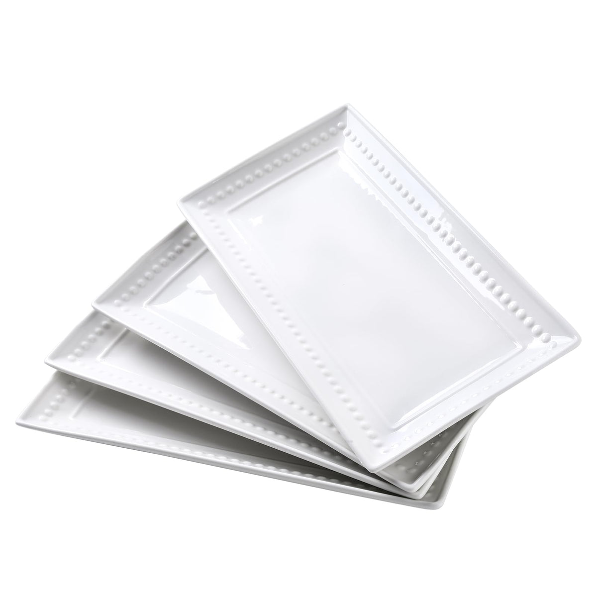 Feenmai ceramic rectangular serving platter set of four enhances family-style meals.