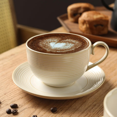 Feenmai demitasse cups with saucers fit espresso machines and keep crema warm