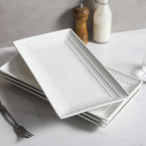Feenmai porcelain platters are oven and dishwasher safe for convenient use.