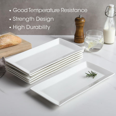 Feenmai classic white serving platters complement traditional and modern tables.