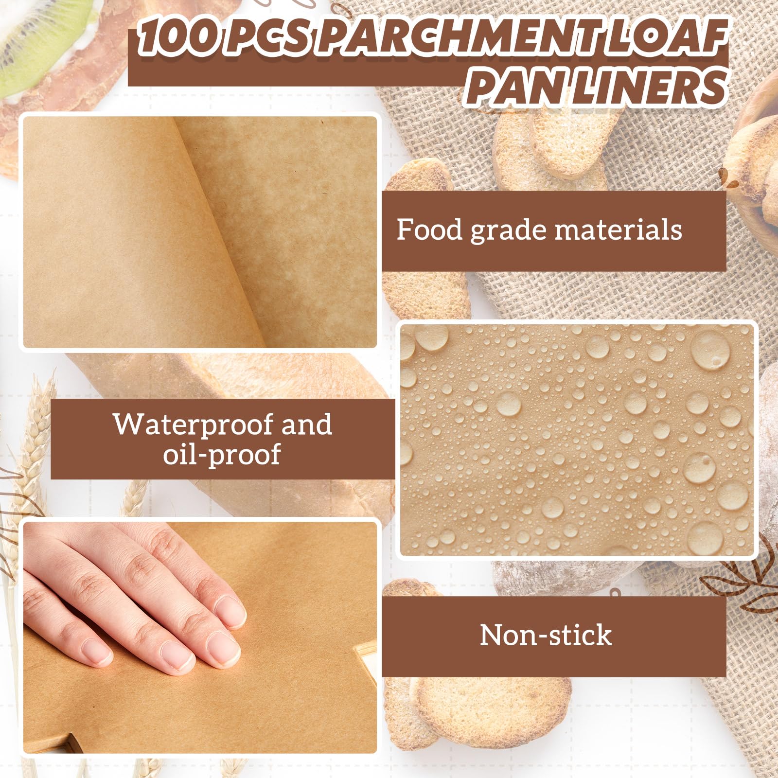 Feifeiya 8x4 loaf pan liners lay flat for even baking