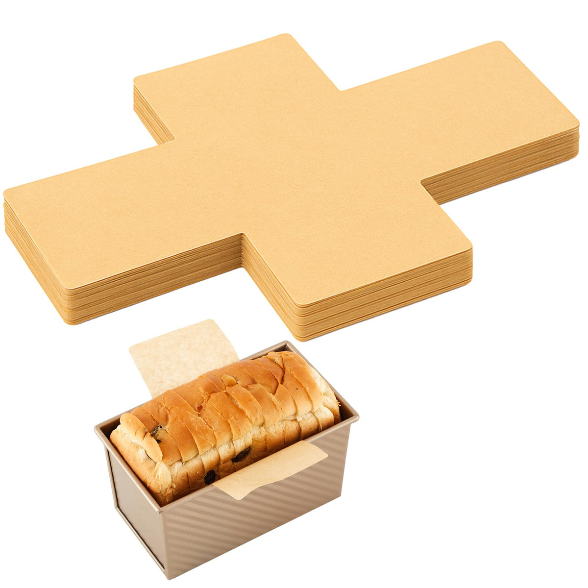 Feifeiya loaf-pan liners in 8x4 inch size for easy release and cleanup