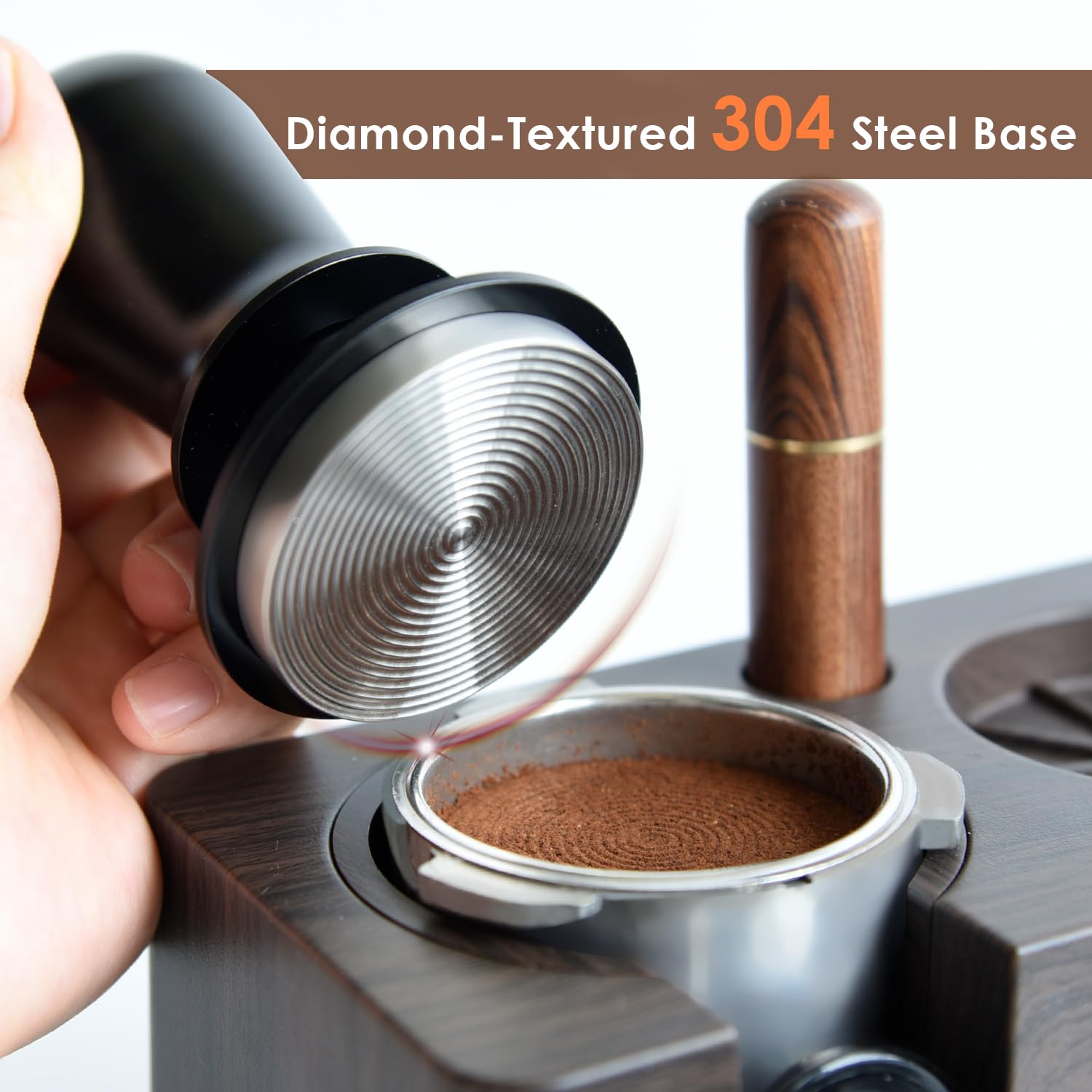 Feilair 53mm base fits 54mm baskets from Breville and De'Longhi.