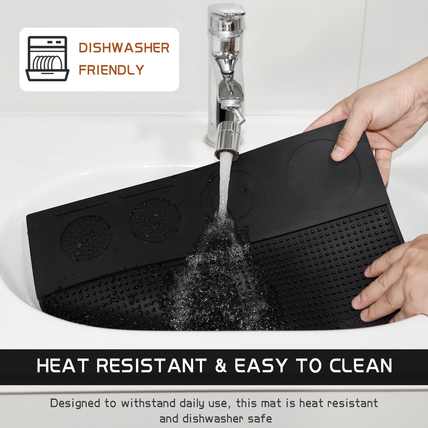 FEILAIR countertop protection mat reduces dust and hair adhesion for a cleaner bar.