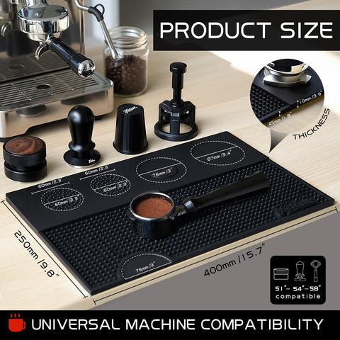 FEILAIR silicone bar mat non-slip surface protects countertops during tamping.