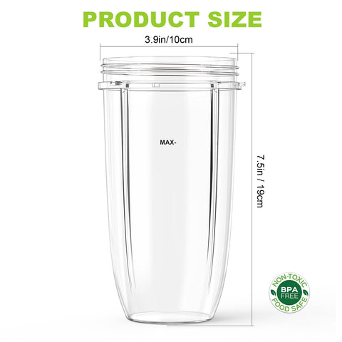 Feilifan 32 oz cup transparent design showing high clarity for monitoring blends