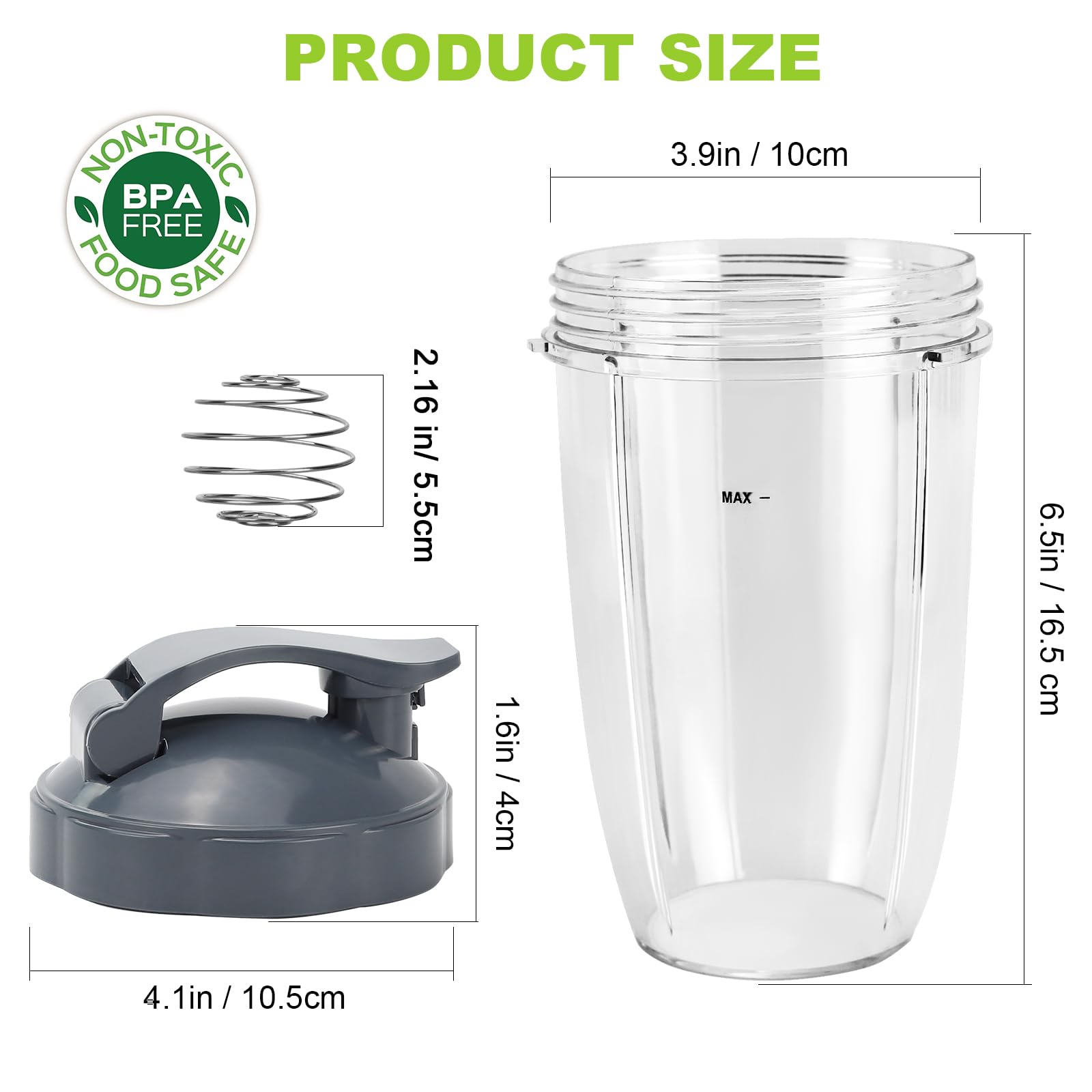 Feilifan NutriBullet 24 oz cup BPA-free and dishwasher safe for quick cleanup