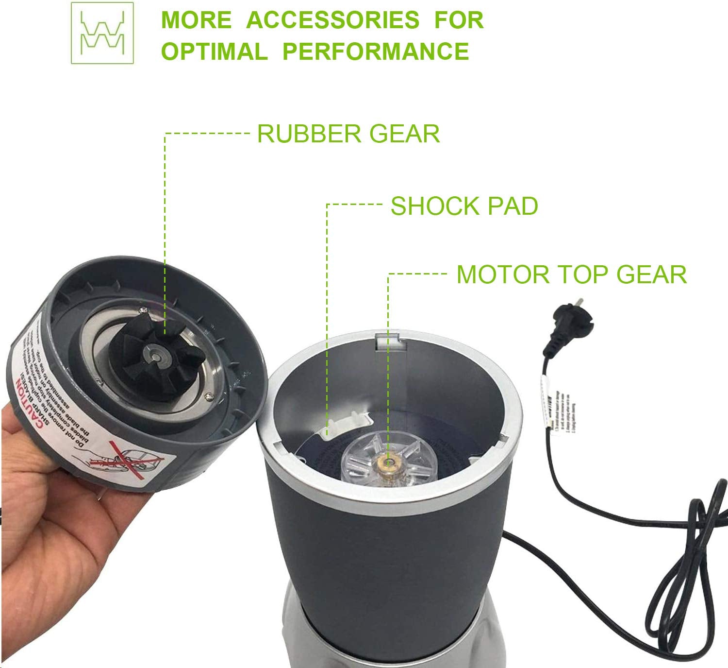 Feilifan motor top gear helps keep the blender running smoothly.